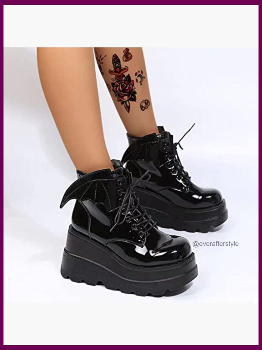 Women Chunky Heel Platform Gothic Ankle Boots with Side Zipper - Picture 2 of 6